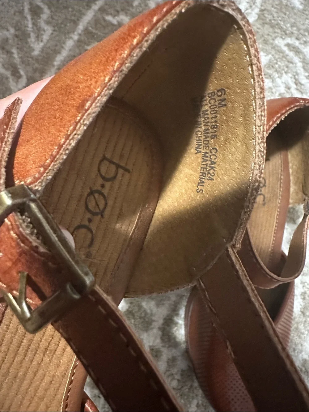 Women's Brown Mary Jane Heels with Ankle Strap - Picture 7 of 7
